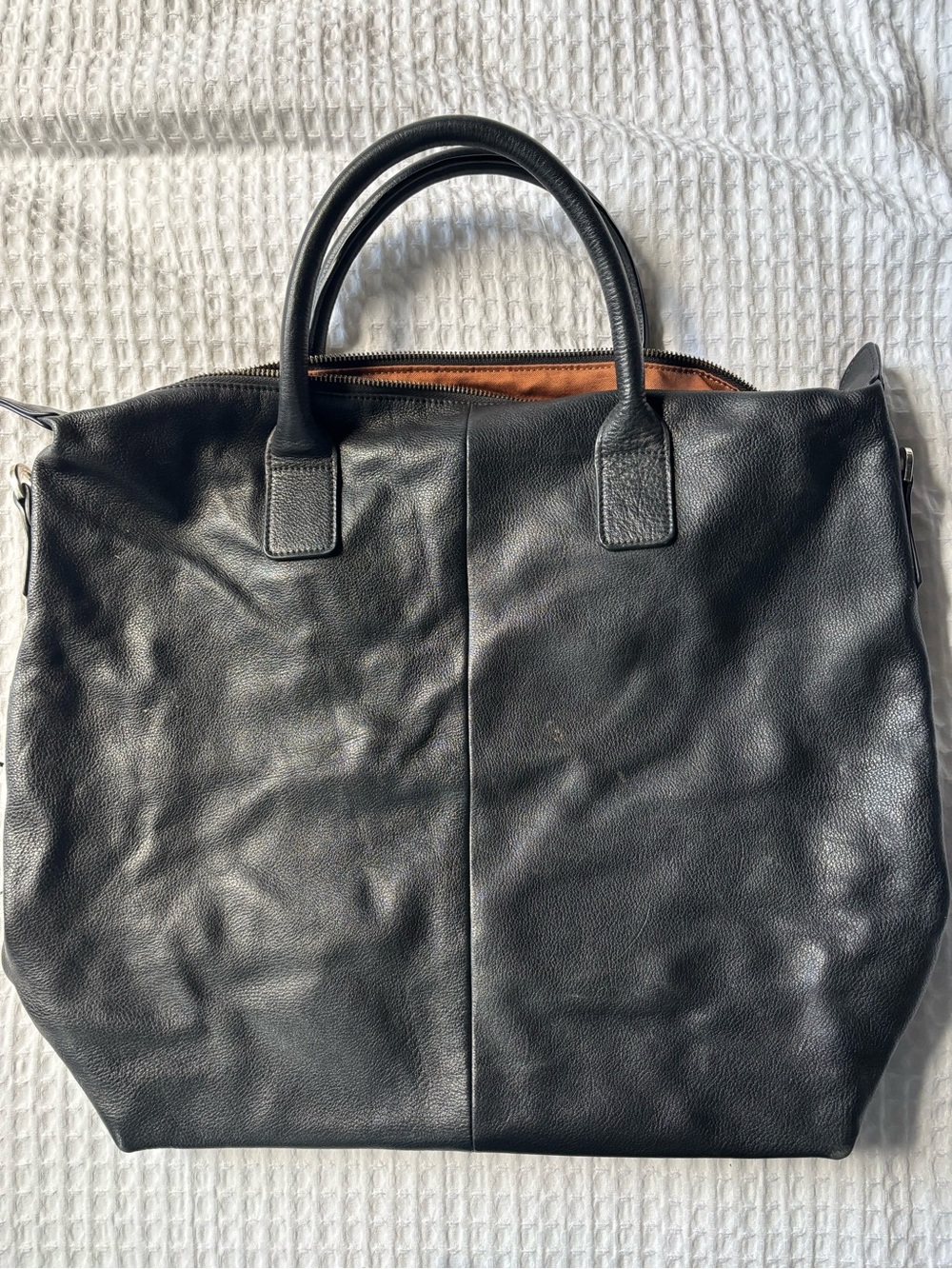 Urban Outfitters Black Leather Tote with Top Handles